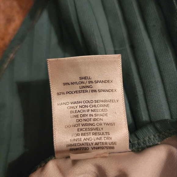 Shade Shore Women's Green Ribbed One Piece Swim Suit - Picture 6 of 8